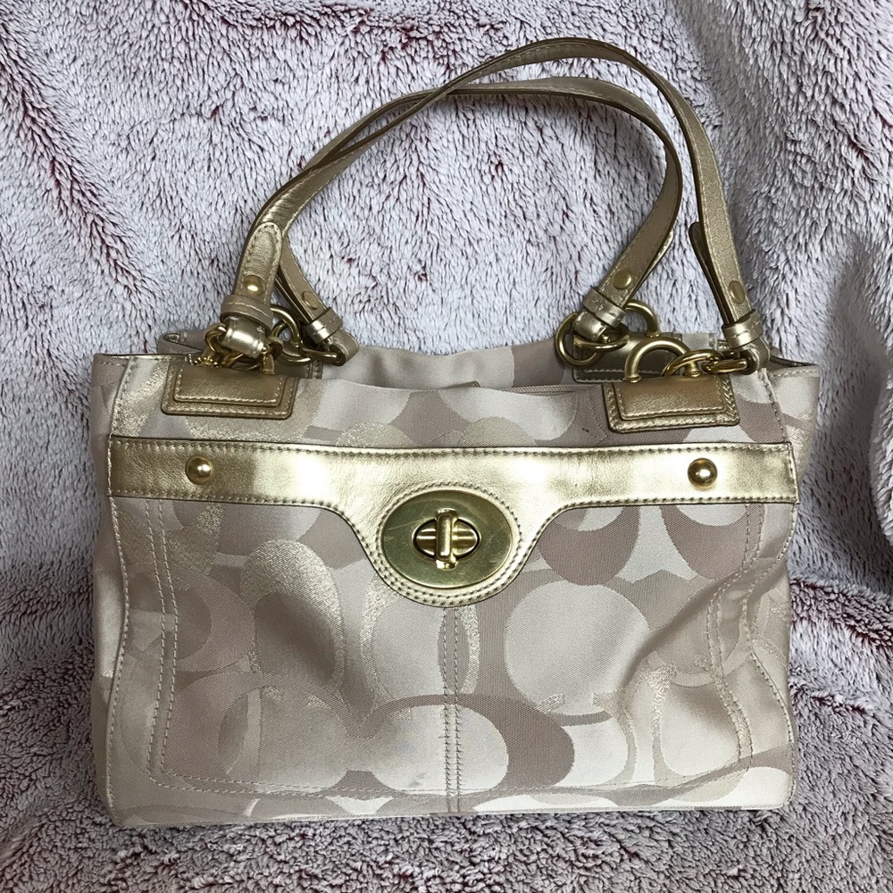 Coach metallic gold shoulder handbag